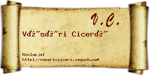 Vásári Ciceró névjegykártya
